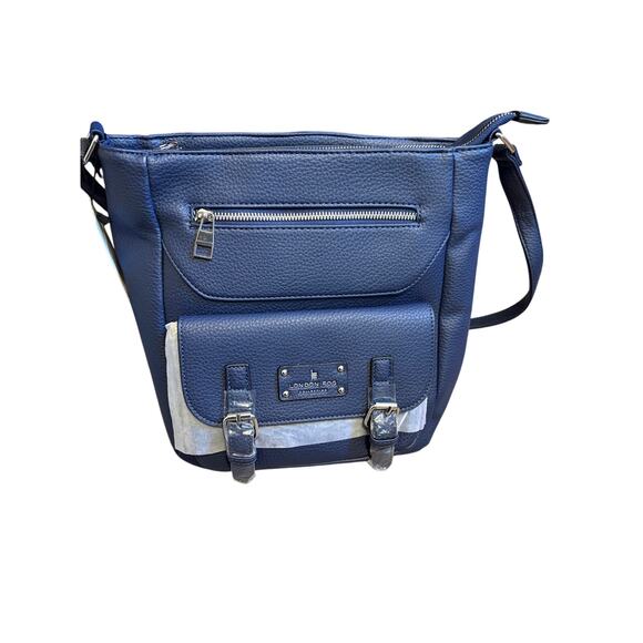 London Fog Crossbody Satchel Purse with Chaundry  Scarf - Picture 2 of 8